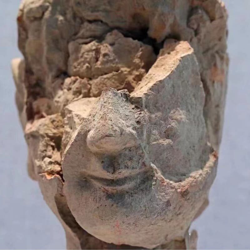 Closeup of an Old Damaged Head of a Statue Stock Photo Image of