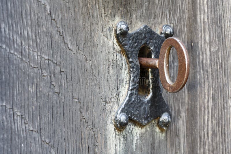 Old key in lock