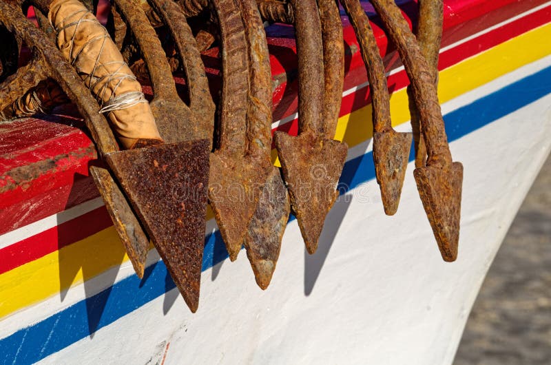 Closeup of Old Rusty Anchors on a Boat Stock Photo Image of vintage