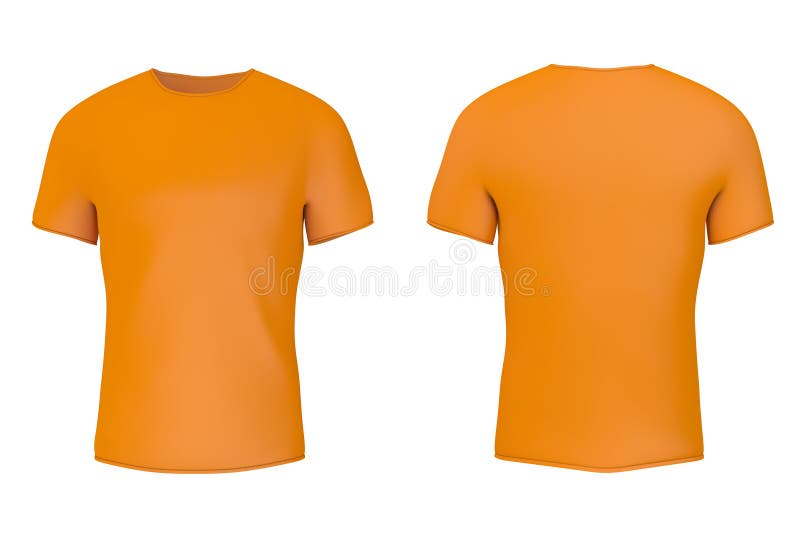 Closeup Orange Blank T-Shirt with Empty Space for Yours Design. 3d ...