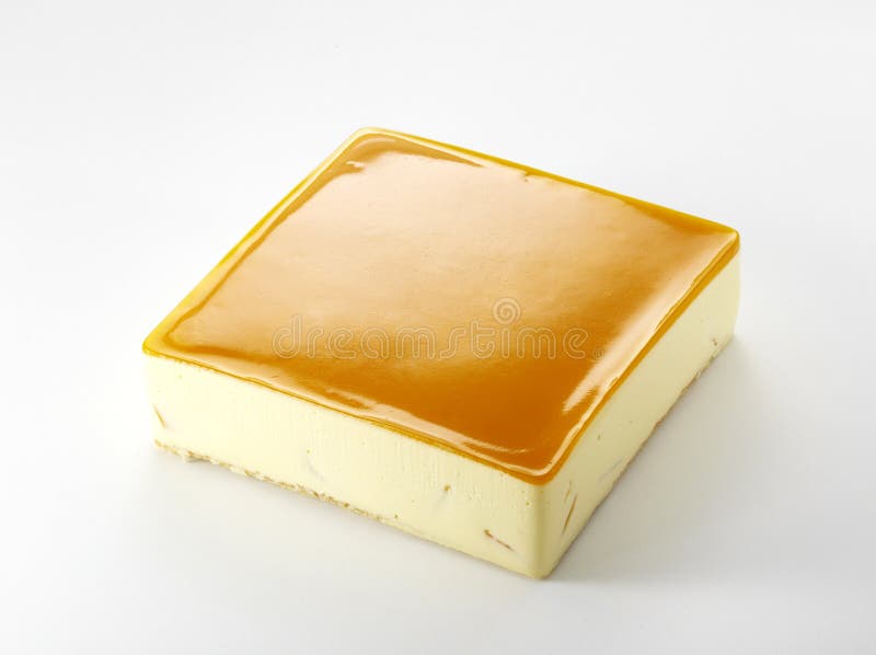 Closeup orange mousse cake royalty free stock photography