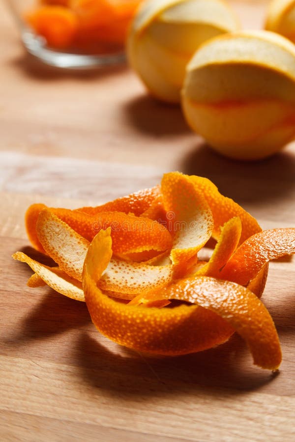Closeup of orange peel stock photo
