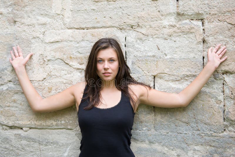 Closeup of Beautiful Young Woman in Black Undies Stock Photo - Image of  female, hands: 19838802