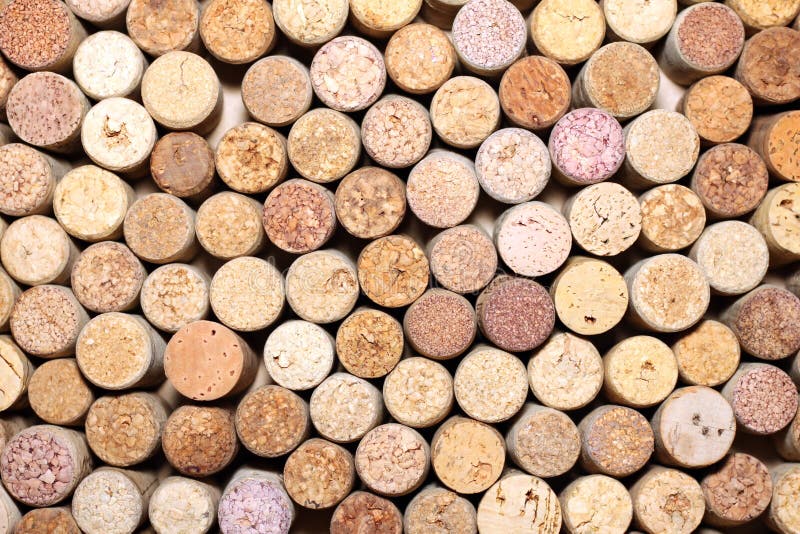 Closeup pattern background of many different wine corks