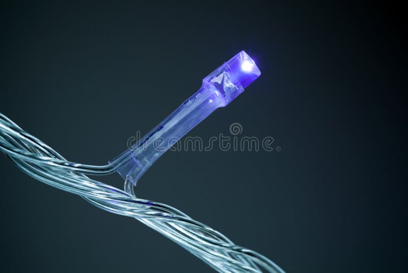 Closeup photo of blue light emitting diode