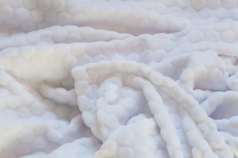 Closeup Photo of Soft,fluffy Sleeping White Blanket Stock Image Image
