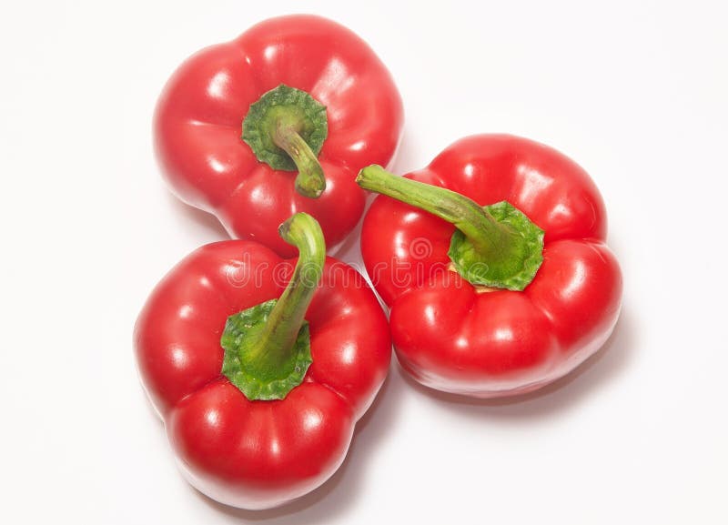 Three red paprikas stock photo. Image of closeup, vitamines 30270380