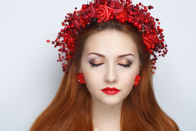 Red flowers wreath royalty free stock image Red flowers wreath royalty free stock image