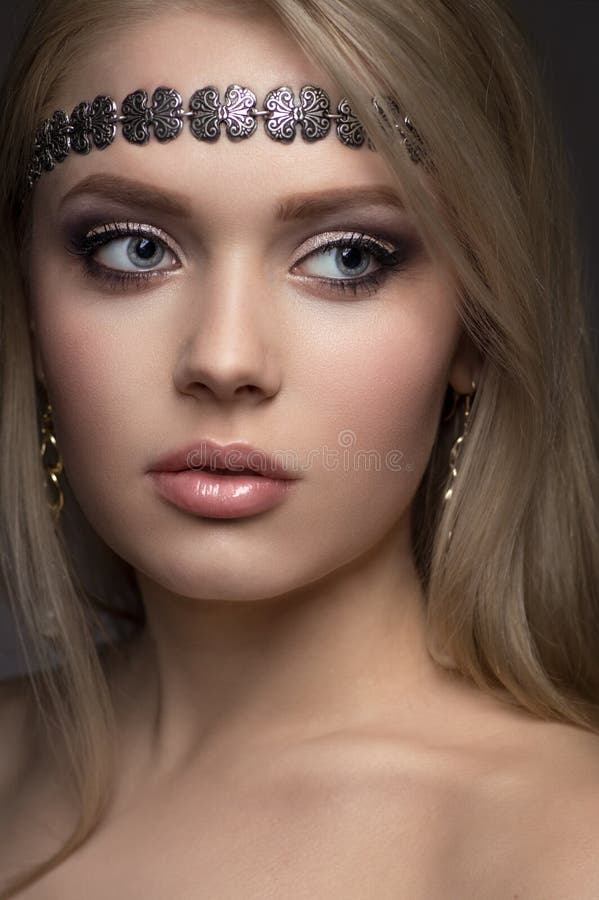 Closeup portrait of beautiful young woman