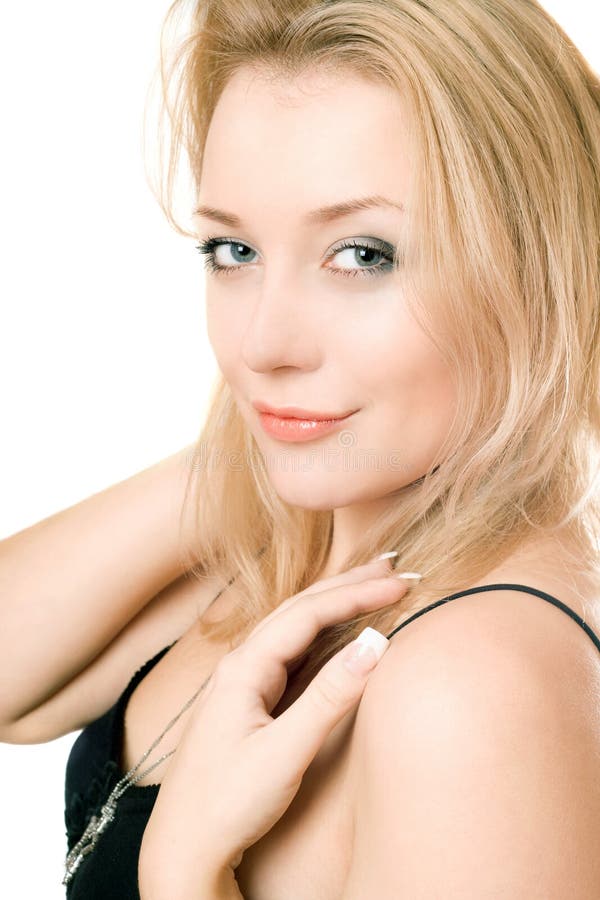 Closeup portrait of a young blonde