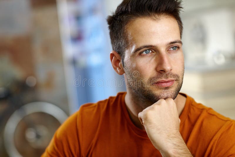 Portrait of thoughtful man stock image