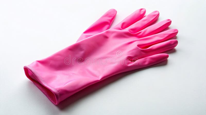 A Closeup of a Pristine Pink Latex Glove on a Blank White Background Perfect for Medical Scientific or stock illustration