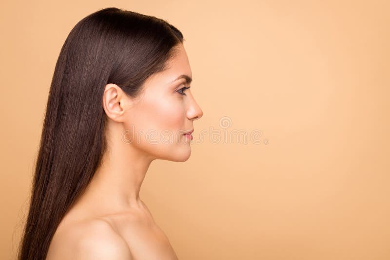 Closeup Profile Photo of Nude Mature Latin Lady Perfect Skin Condition  Peaceful Mood Aesthetic Natural Beauty Concept Stock Photo - Image of  procedure, model: 189932696