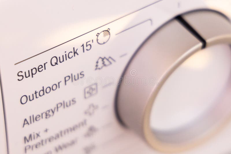 Closeup On Quick Or Speed Wash Function On Washing Machine Stock Image