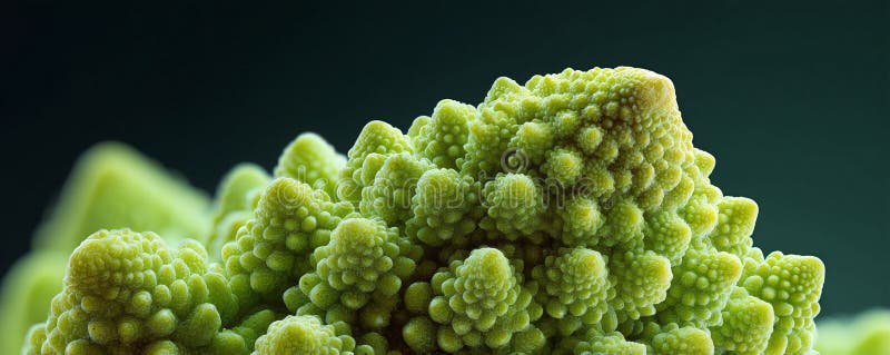 Closeup of Romanesco broccoli, showcasing its unique fractal pattern royalty free illustration