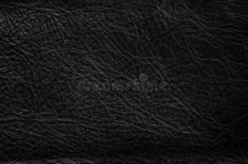Closeup of Seamless Black Leather Texture Background, Surface Material