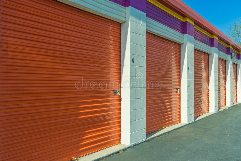 Closeup of Self Storage Building royalty free stock photography