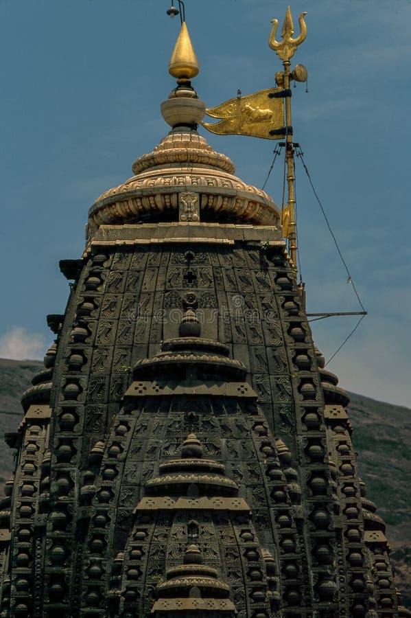 Closeup of shikha jyotirling Trimbakeshwar Shiva Temple