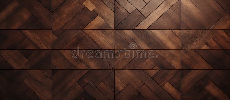 Closeup of a brown hardwood wall with geometric triangle pattern royalty free stock photography