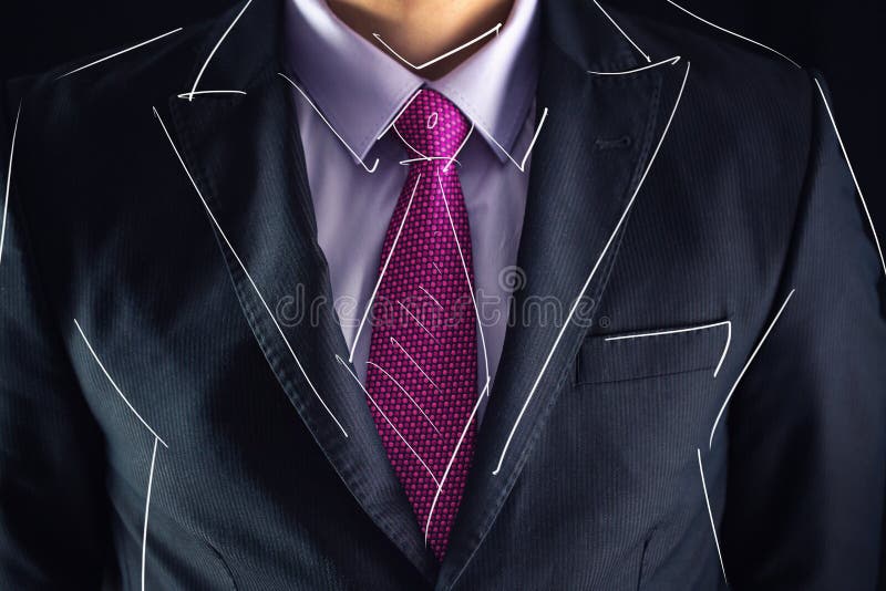 Closeup Shot of Business Man on a Suit and Drawing Sketch Stock Photo ...
