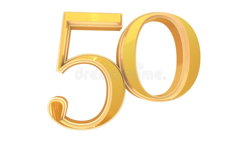 Closeup Shot of the Number 50 in a White Background Stock Illustration ...