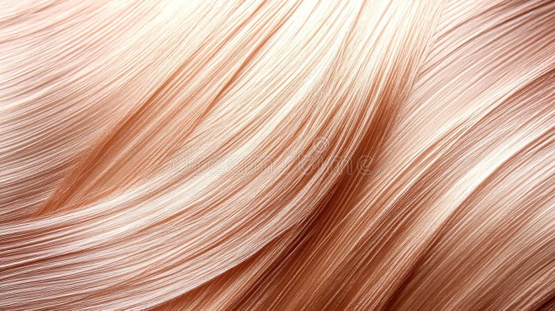 CloseUp Silky Smooth Light Pink Hair Strands med Glossy Shine Highlight the Texture and Flow for Beauty and Haircare vektor illustrationer