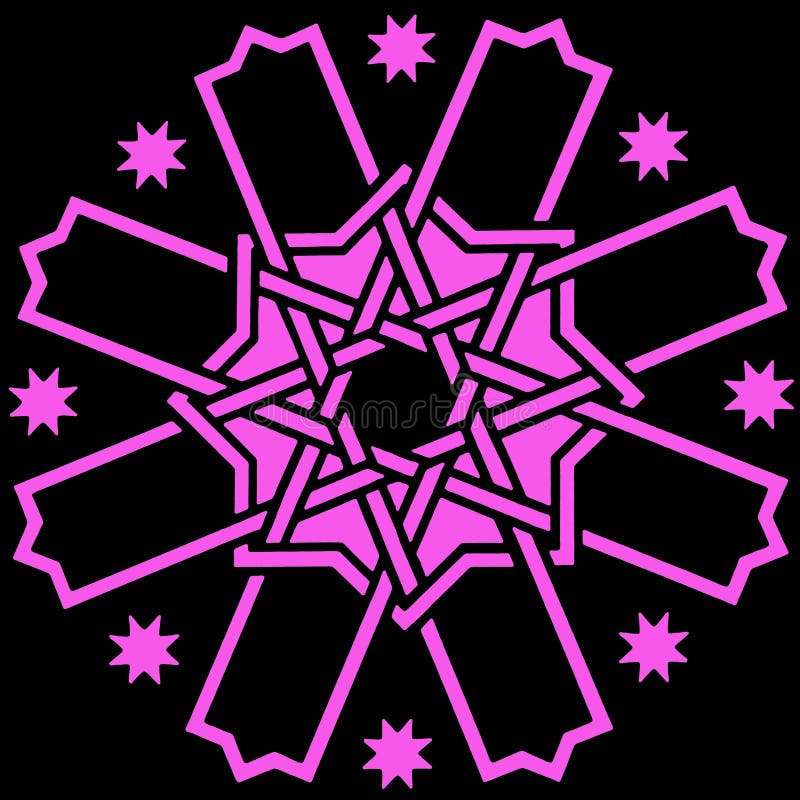 A simple mandala shaped pattern. stock illustration