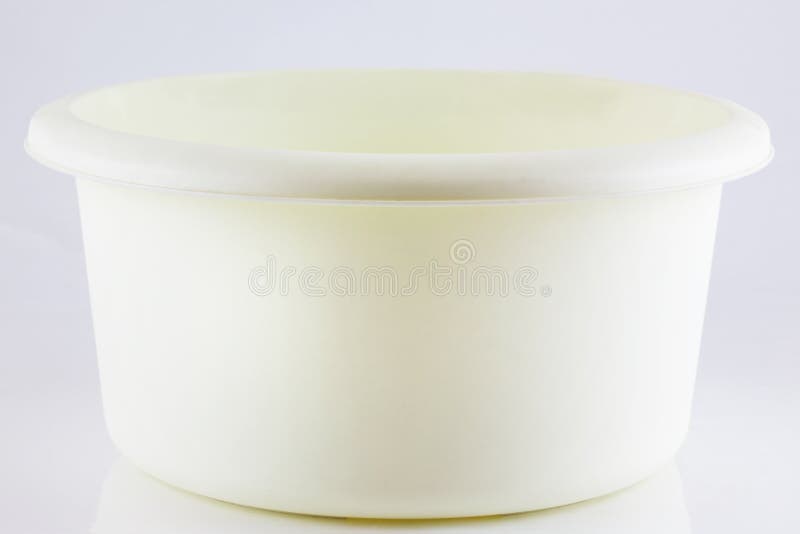 A Closeup of a Simple White Plastic Bowl. Stock Photo Image of body