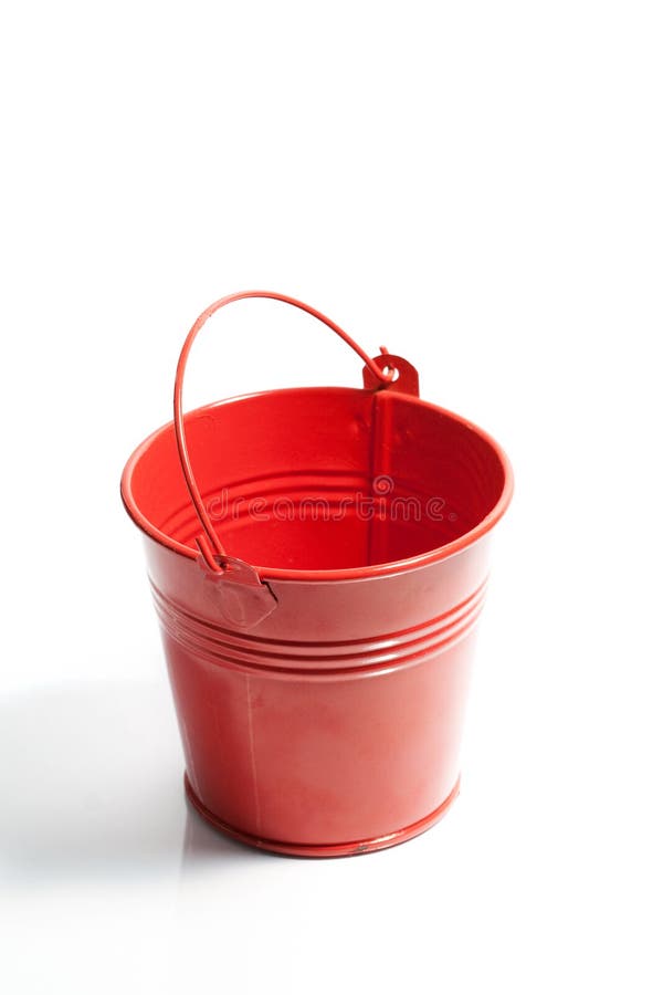Closeup Of Small Red Metal Bucket. Picture Image 8393878