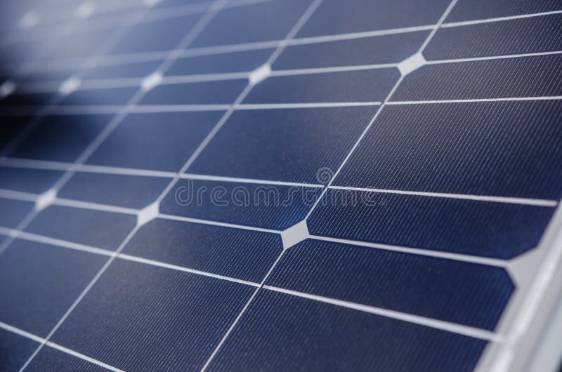 Closeup of solar panel in a mountain region royalty free stock photo