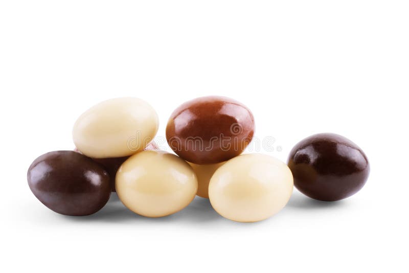 Closeup of some different ball-shaped chocolates made with black vector illustration