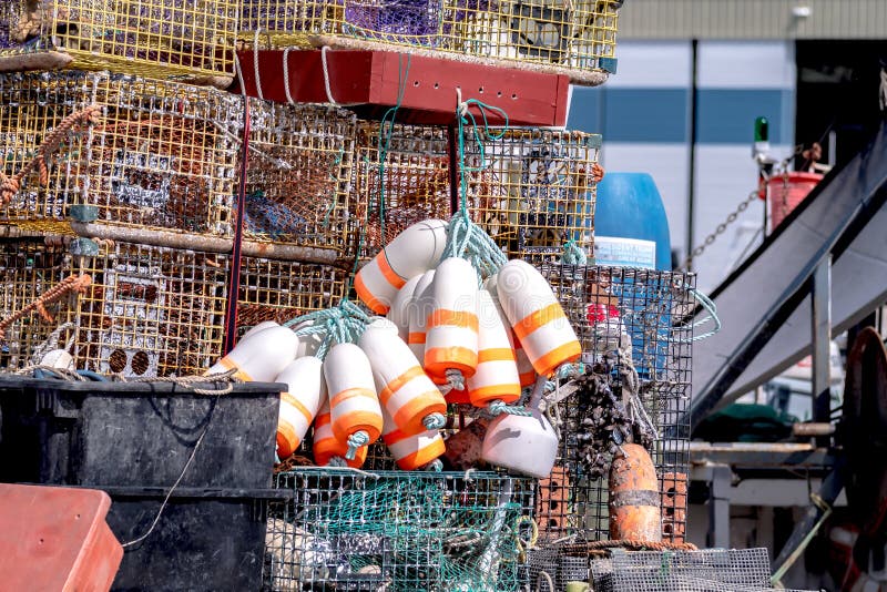 Stack of Lobster Traps or Lobster Cages Stock Photo Image of cages