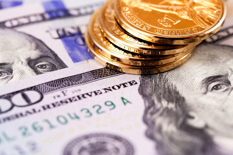 Stack metal coins stock photography