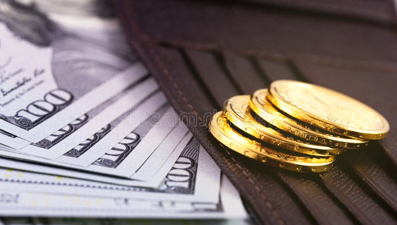 Stack metal coins stock photos