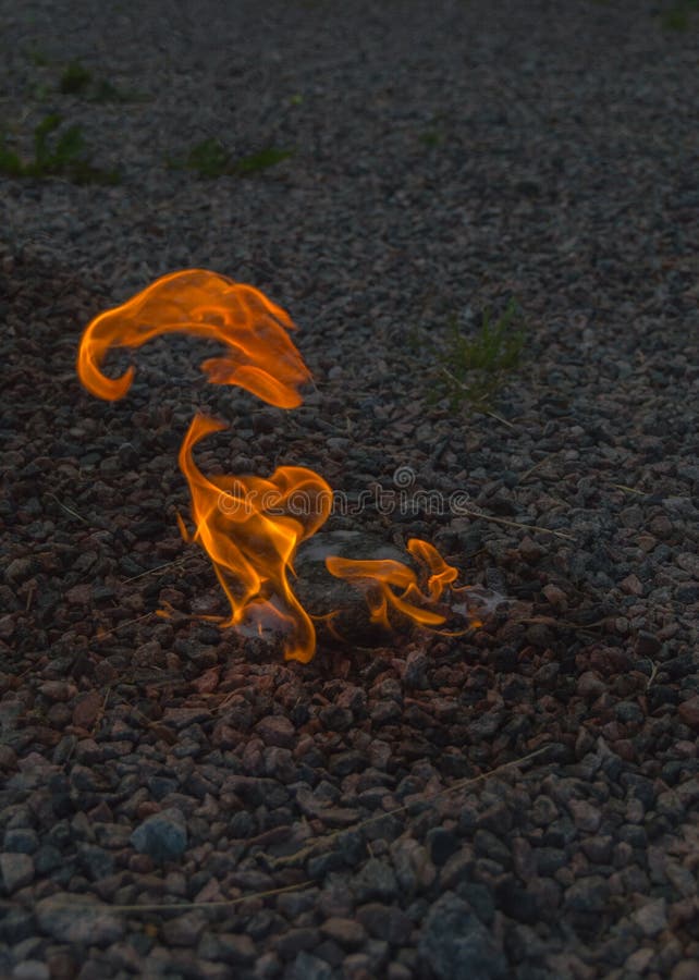 Closeup of the Stones are Burning Bright with Fire. Stock Photo Image