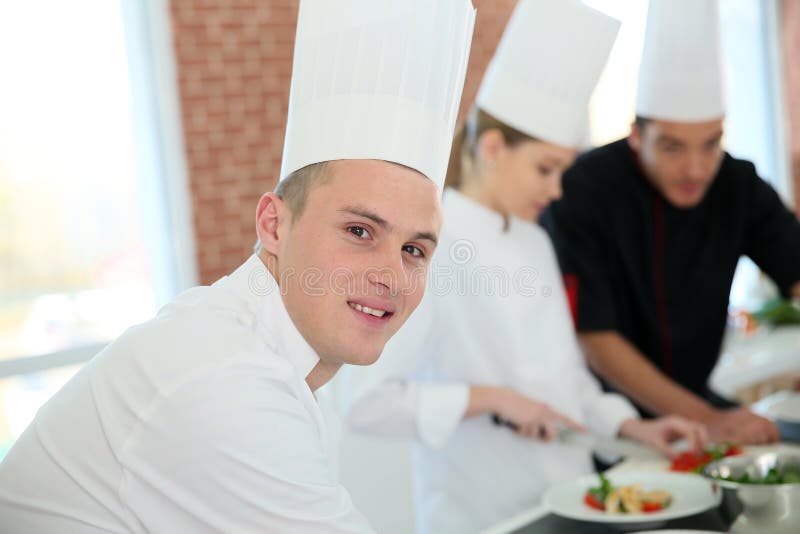 Closeup of Students in Catering School Stock Photo Image of