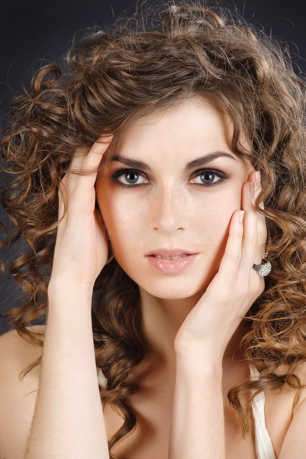 Closeup Studio Portrait of Beautiful Girl Stock Image Image of