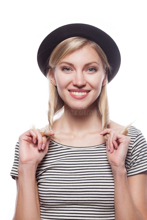 Closeup studio portrait of hipster young woman royalty free stock photography Closeup studio portrait of hipster young woman royalty free stock photography