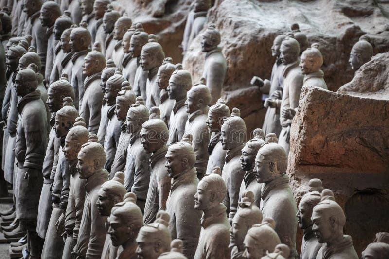 Closeup of the Terra Cotta Warriors Group Editorial Image Image of