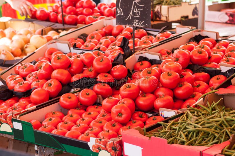 Tomatoes Piles at the Market Stock Photo Image of market, juicy