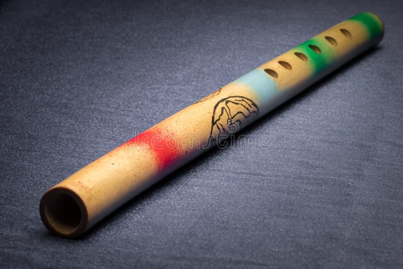 Closeup of a traditional colorful japanese flute stock photography Closeup of a traditional colorful japanese flute stock photography