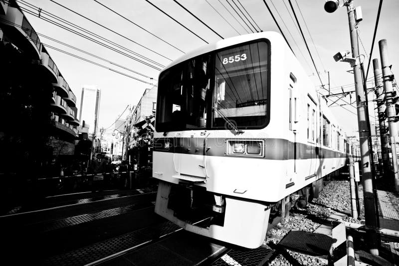 Closeup Train & tracks stock image
