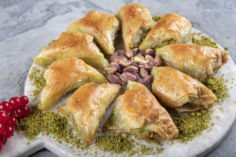 Closeup Of Turkish Traditional Ramadan Dessert Baklava With