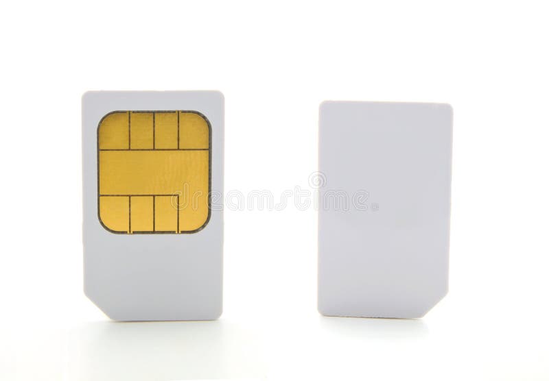 Closeup of a Two Sim Card for Cell Phones. Stock Photo Image of