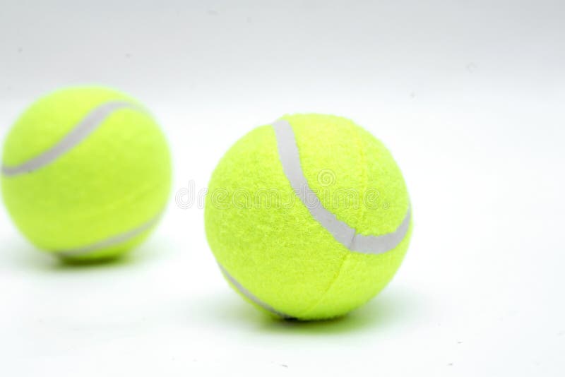 Closeup of two tennis balls stock image