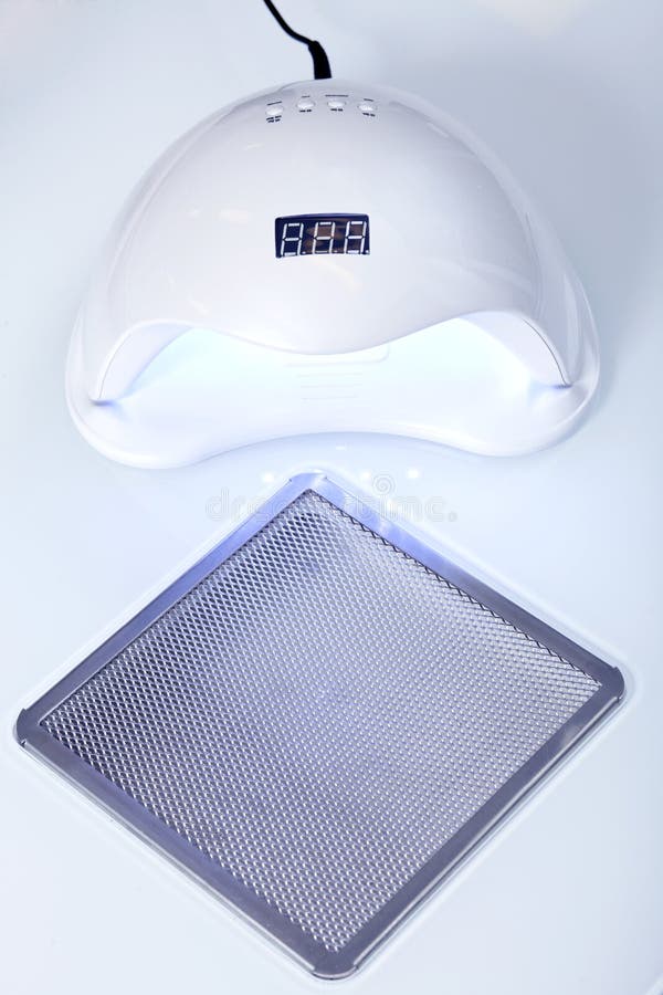 Closeup of Uv Light Dryer for Nail Manicure in Manicure Studio Stock