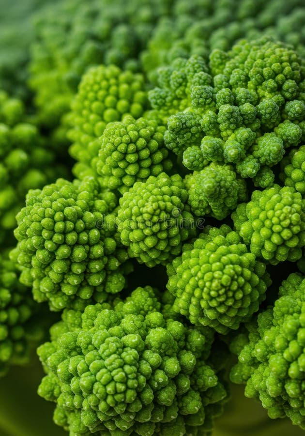 Closeup of Vibrant Green Romanesco Broccoli vector illustration
