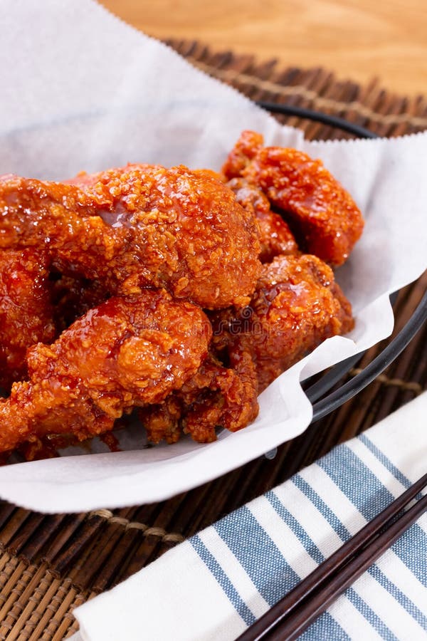 Spicy korean chicken stock image. Image of drink, agriculture - 182223629