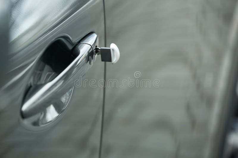Closeup View of Car Door with Key in Lock Stock Image Image of handle