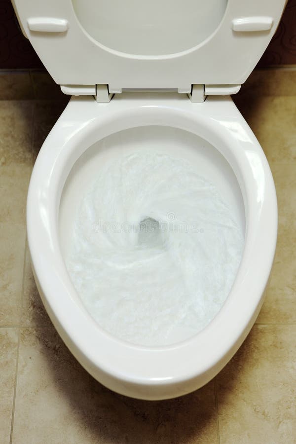 Flushing toilet stock photo. Image of drain, closet